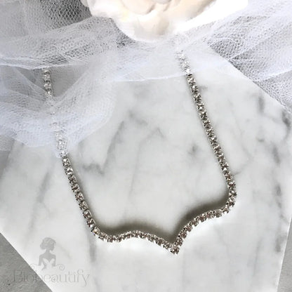 Aimee - V-Shaped Crystal Bridal Necklace