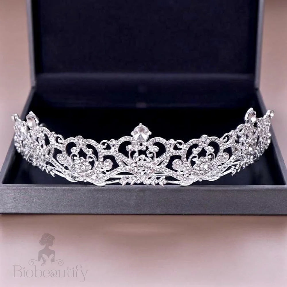 Alayna Rhinestone Bridal Tiara Rose Gold Silver Options