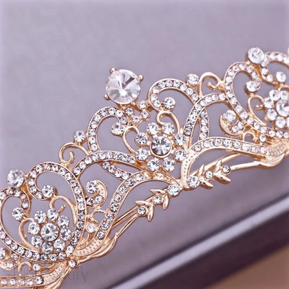 Alayna Rhinestone Bridal Tiara Rose Gold Silver Options