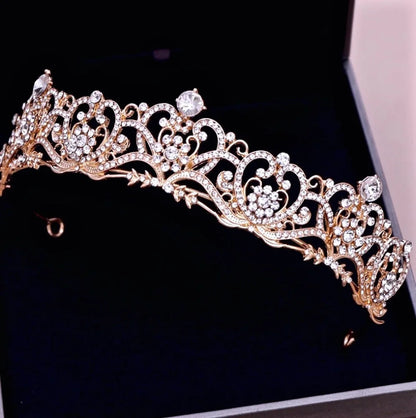 Alayna Rhinestone Bridal Tiara Rose Gold Silver Options