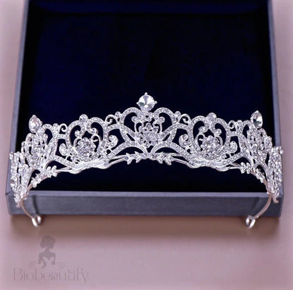 Alayna Rhinestone Bridal Tiara Rose Gold Silver Options