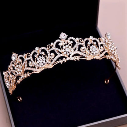 Alayna Rhinestone Bridal Tiara Rose Gold Silver Options