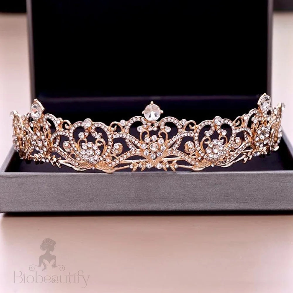 Alayna Rhinestone Bridal Tiara Rose Gold Silver Options