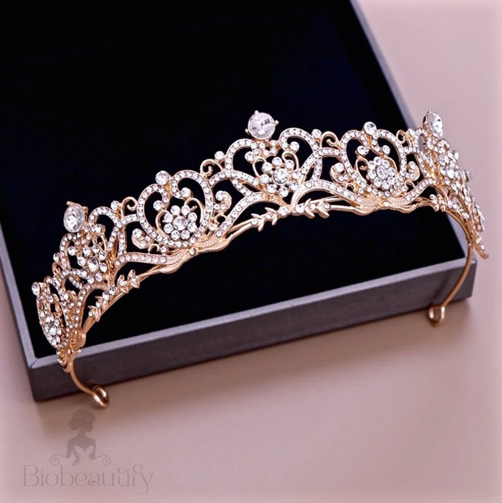 Wedding Hair Accessories - Rhinestone Bridal Tiara - Available in Rose Gold and Silver