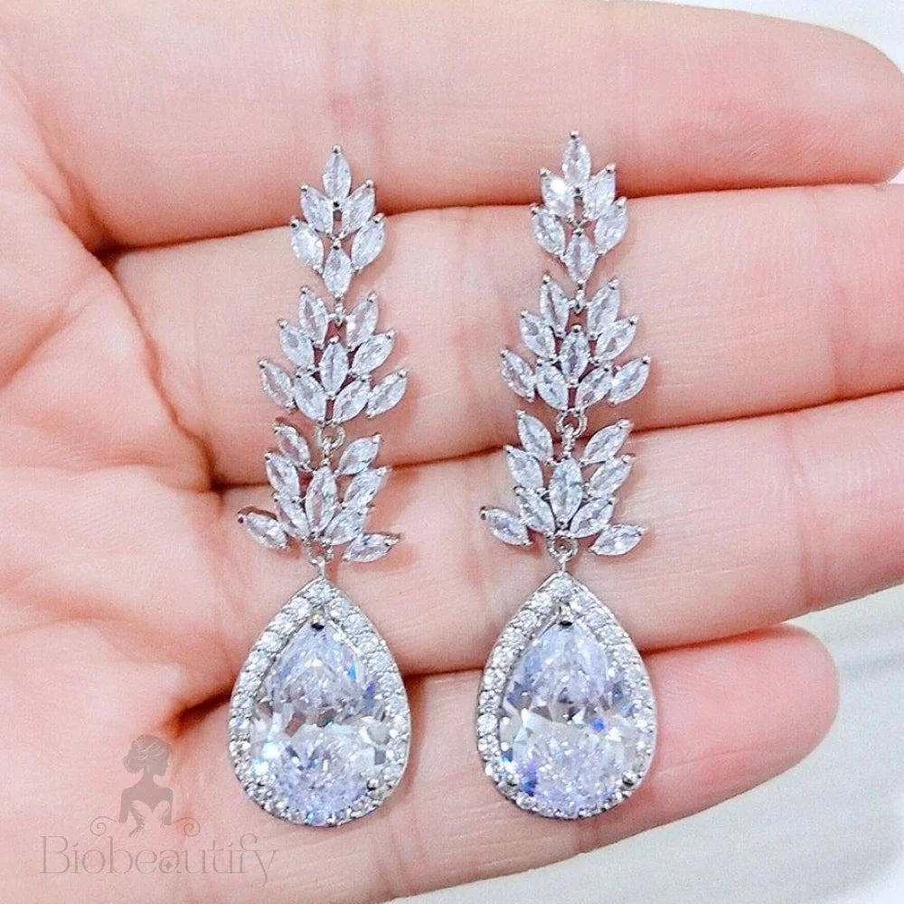 Aleda Cubic Zirconia Bridal Earrings In Various Colors