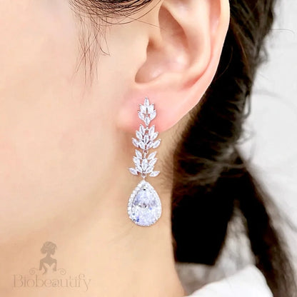 Aleda Cubic Zirconia Bridal Earrings In Various Colors