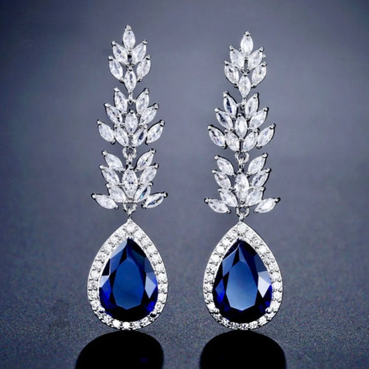 Wedding Jewelry - Cubic Zirconia Bridal Earrings - More Colors Available