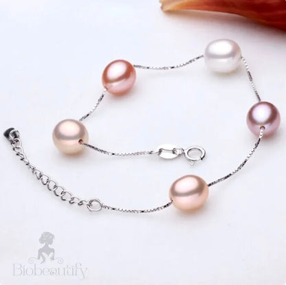 Wedding Pearl Jewelry - Sterling Silver and Natural Pearl Bridal Bracelet - More Colors Available