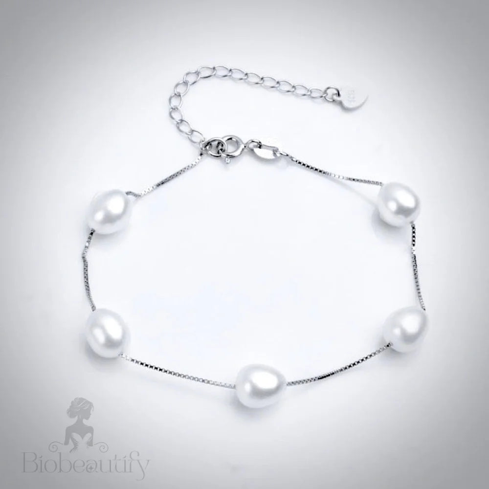 Wedding Pearl Jewelry - Sterling Silver and Natural Pearl Bridal Bracelet - More Colors Available