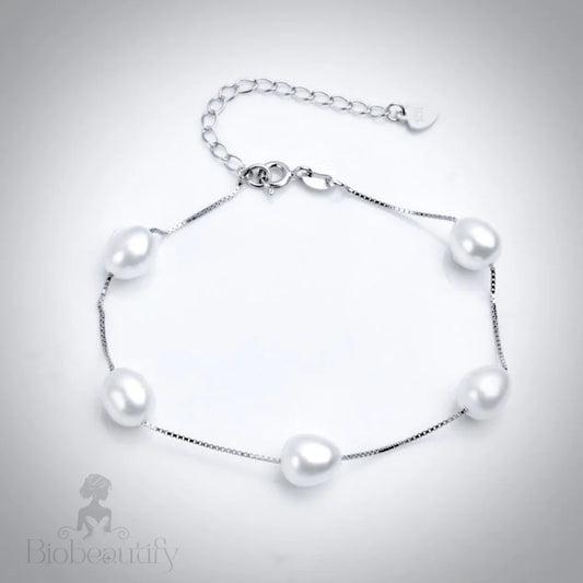 Wedding Pearl Jewelry - Sterling Silver and Natural Pearl Bridal Bracelet - More Colors Available