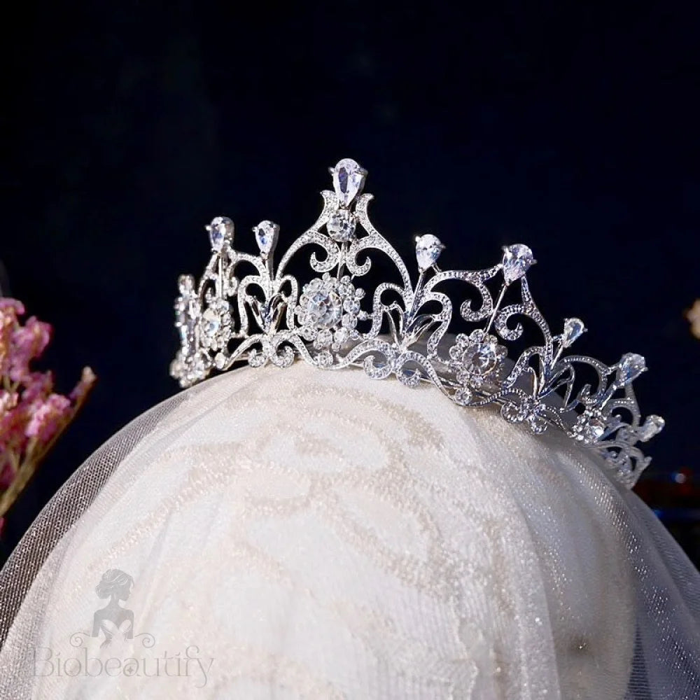 Alena Silver Zirconia Bridal Tiara