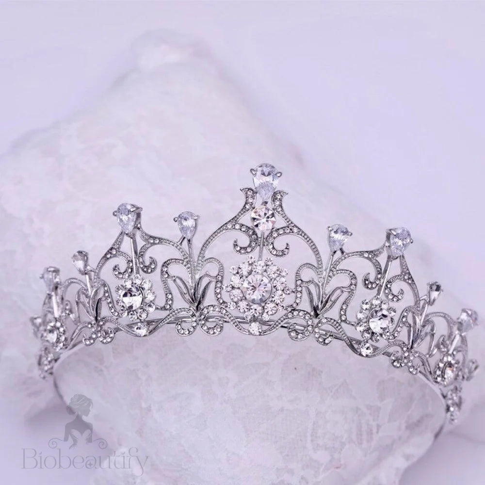 Alena Silver Zirconia Bridal Tiara