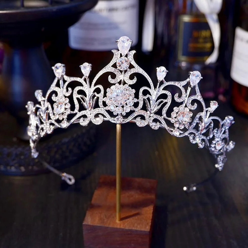 Alena Silver Zirconia Bridal Tiara