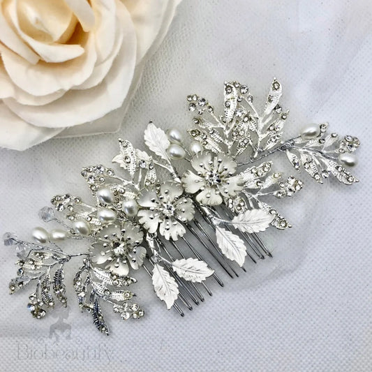 Wedding Hair Accessories - Pearl and Crystal Bridal Hair Comb - Available in Silver and Gold