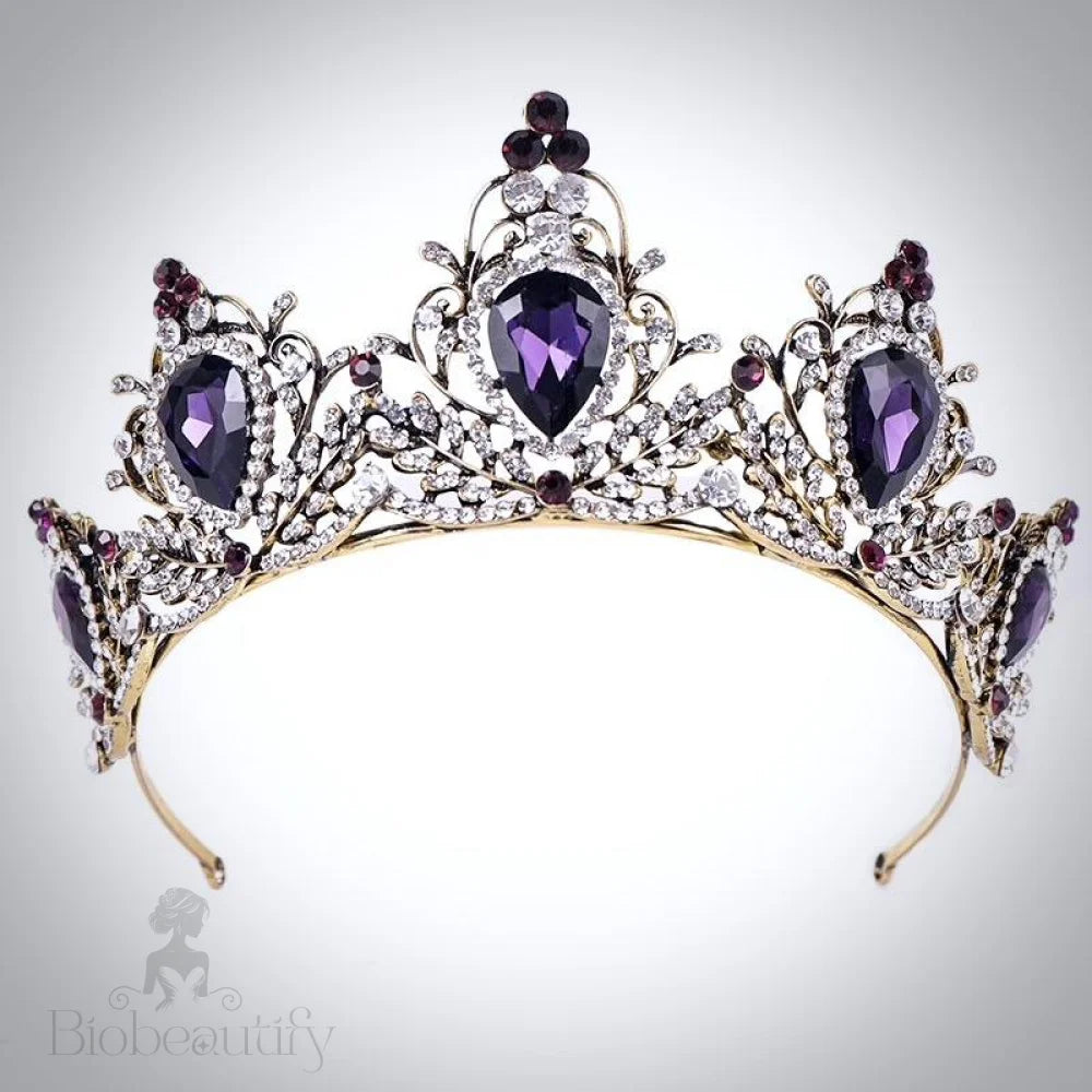 Aleyda - Gothic Purple Victorian Bridal Tiara