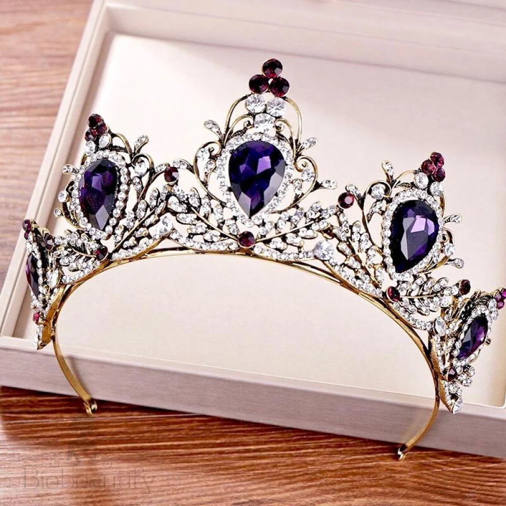 Aleyda - Gothic Purple Victorian Bridal Tiara