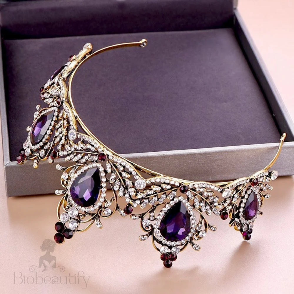 Aleyda - Gothic Purple Victorian Bridal Tiara