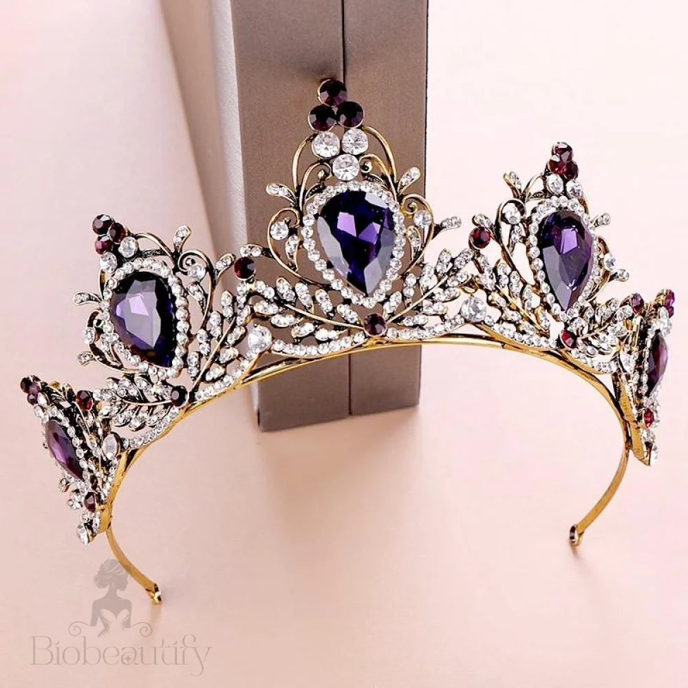 Aleyda - Gothic Purple Victorian Bridal Tiara