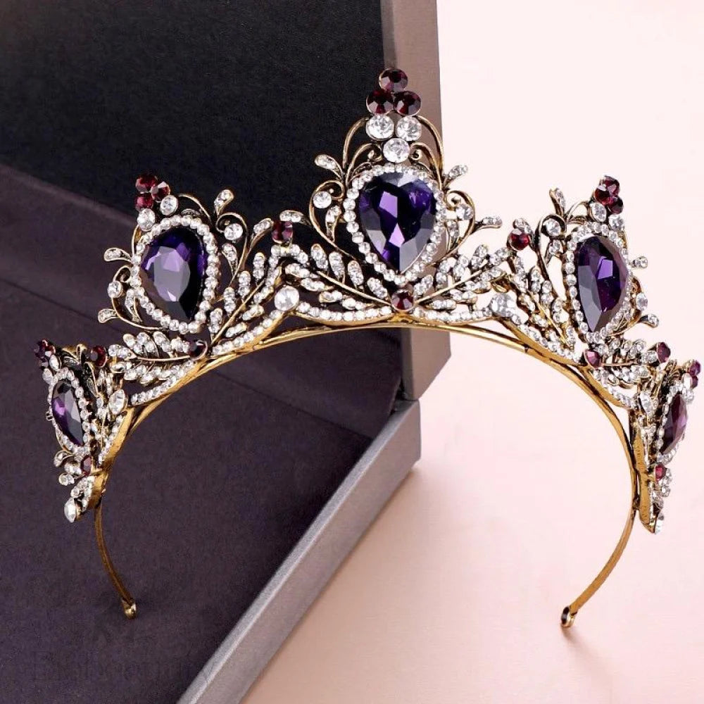 Aleyda - Gothic Purple Victorian Bridal Tiara