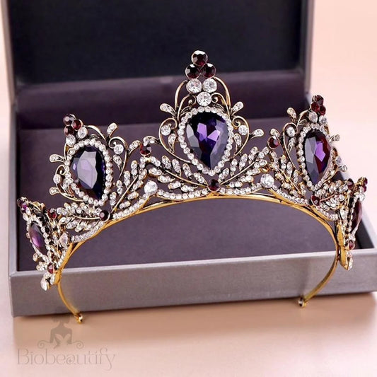 Aleyda - Gothic Purple Victorian Bridal Tiara