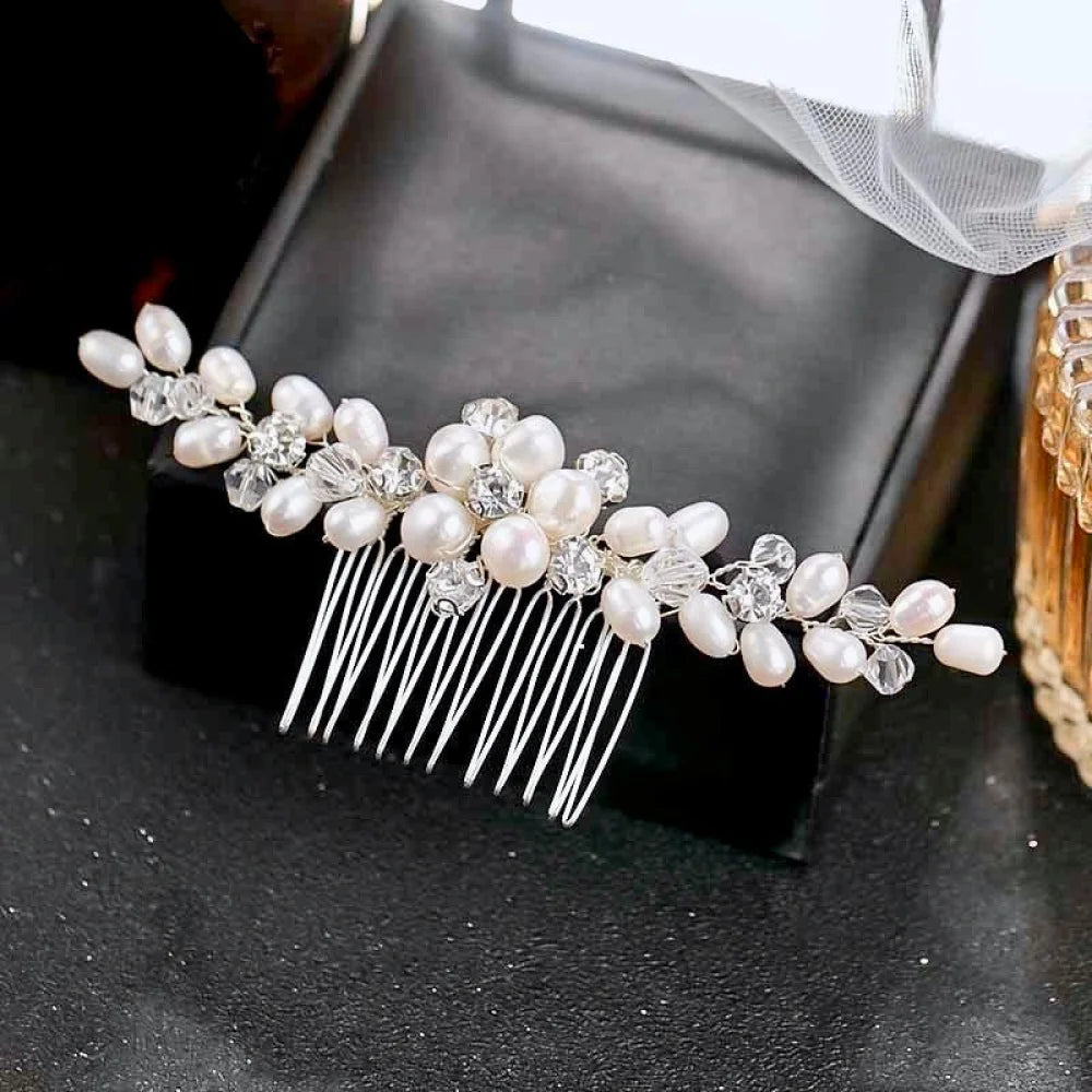 Alice Freshwater Pearl Crystal Bridal Hair Comb