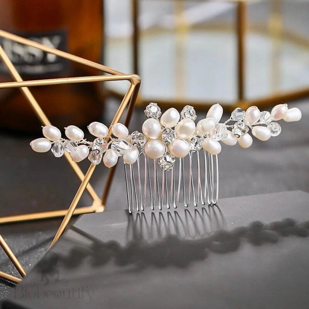 Alice Freshwater Pearl Crystal Bridal Hair Comb