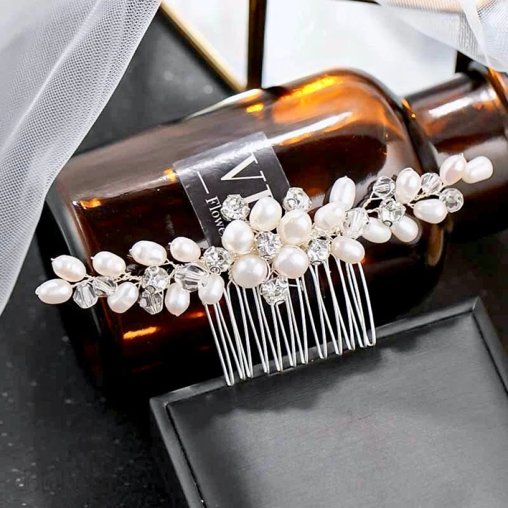 Alice Freshwater Pearl Crystal Bridal Hair Comb