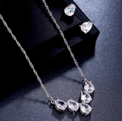 Alicia Silver Cubic Zirconia Bridal Set