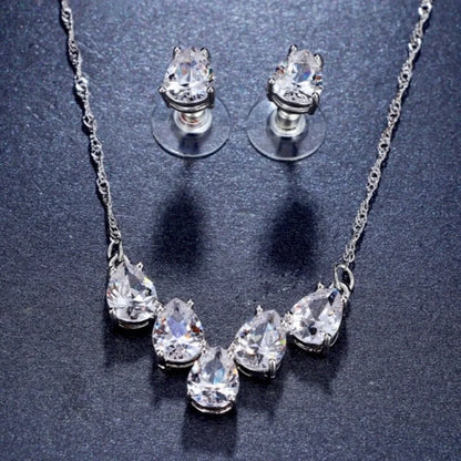 Alicia Silver Cubic Zirconia Bridal Set