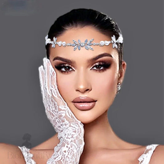 Alinda Opal Pearl Bridal Headband Vine