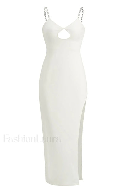All About Love Charming Chain Sling Dress XS / White