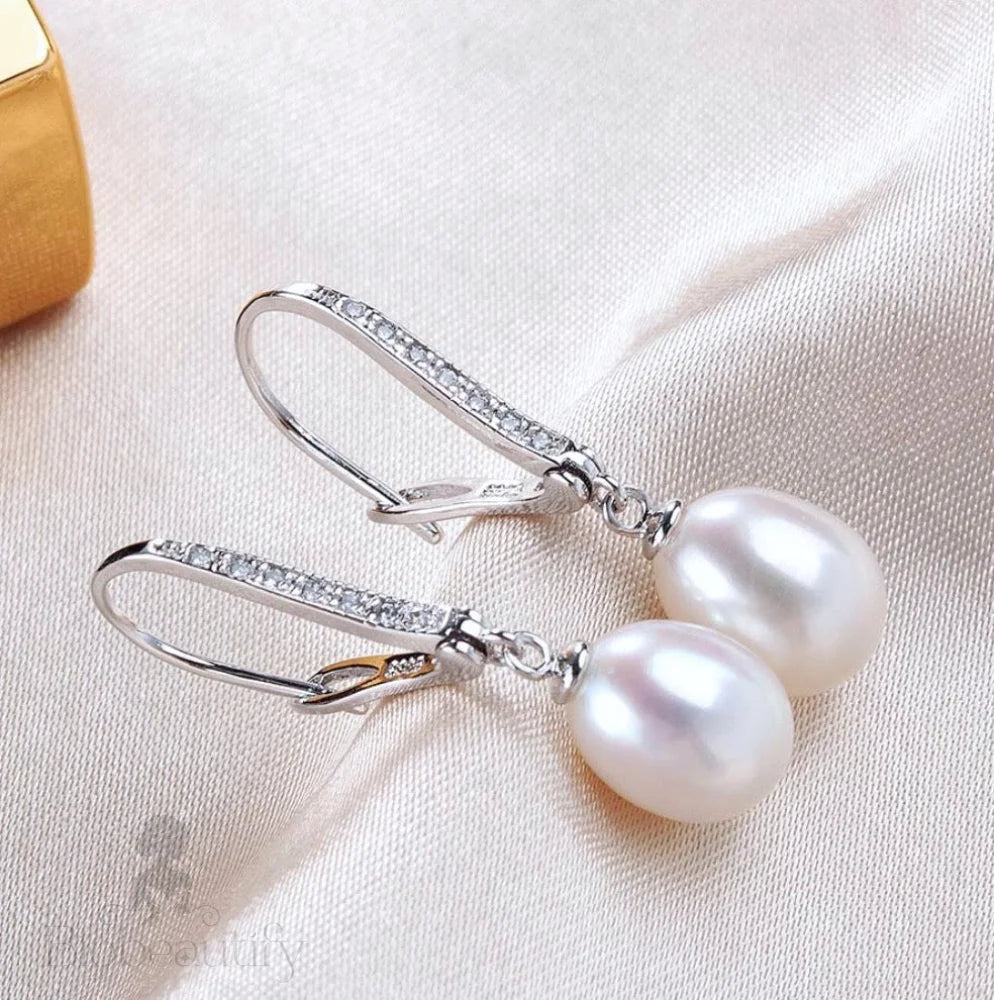 Allie - Bridal Earrings With Freshwater Pearls And Sterling Silver