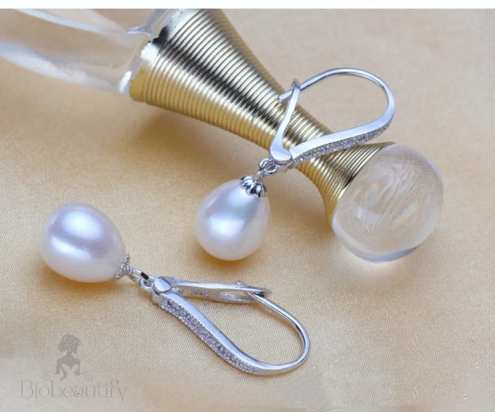 Allie - Bridal Earrings With Freshwater Pearls And Sterling Silver