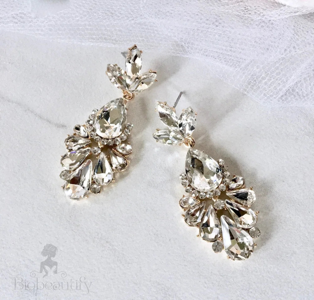 Wedding Jewelry - Rhinestone Bridal Earrings - Available in Gold and Silver