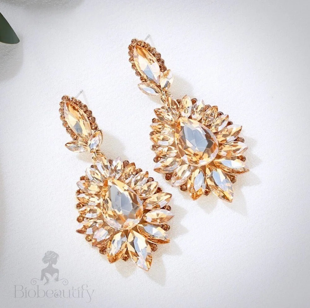 Alma Rhinestone Bridal Earrings Silver And Gold Options