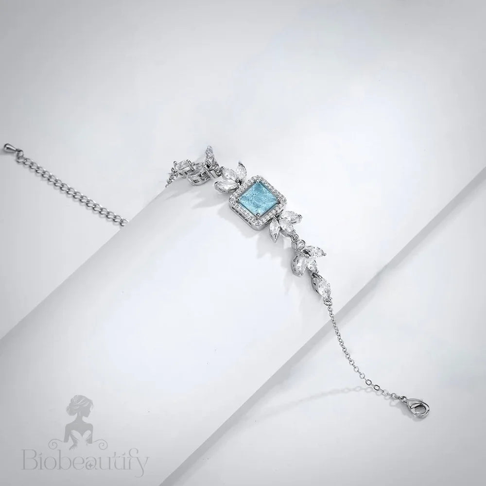 Alondra Aqua Cz Bridal Bracelet