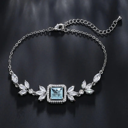 Alondra Aqua Cz Bridal Bracelet