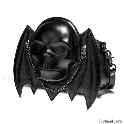 Alternative Skull Shaped Gothic Bat Wing Metal Chain Shoulder Bag