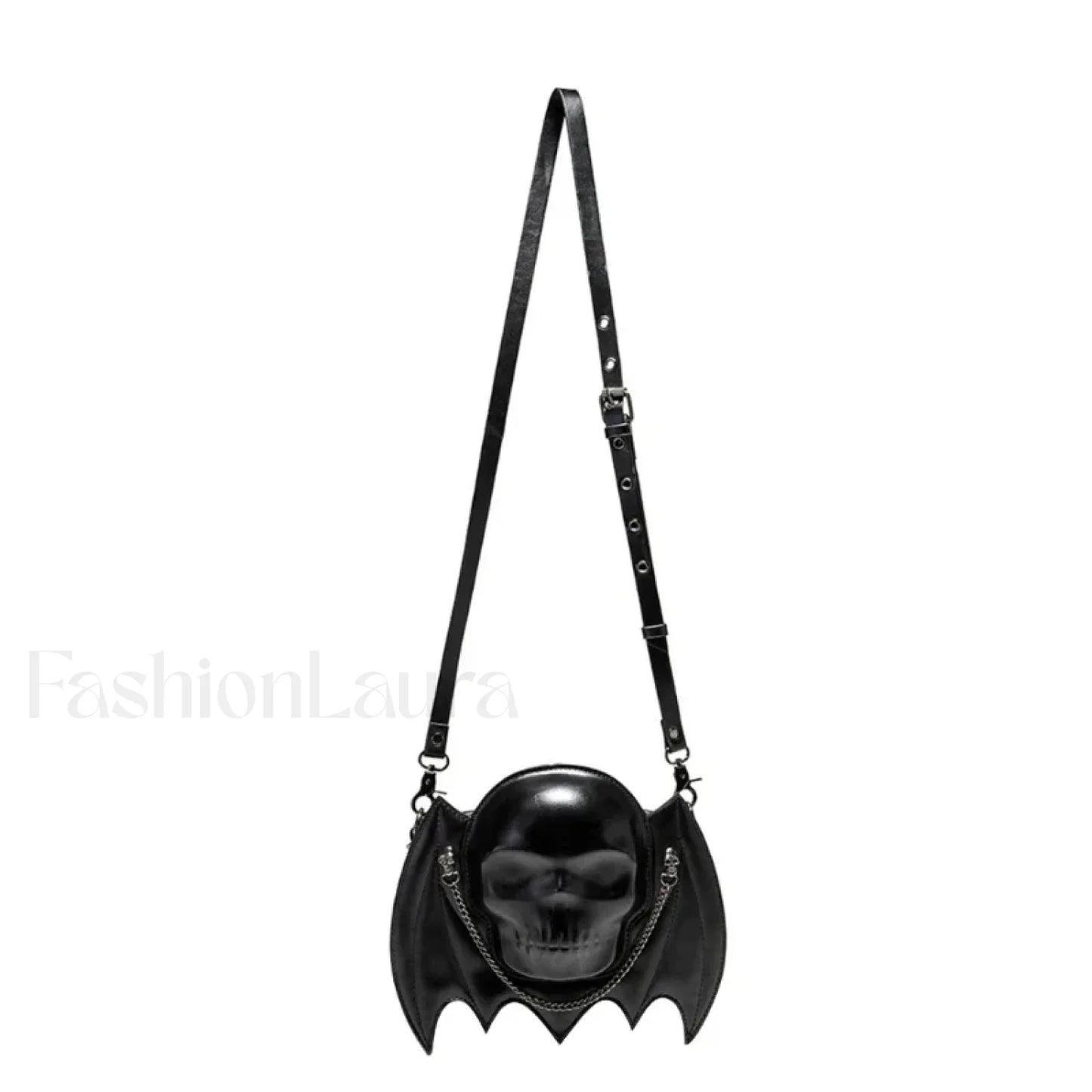 Alternative Skull Shaped Gothic Bat Wing Metal Chain Shoulder Bag