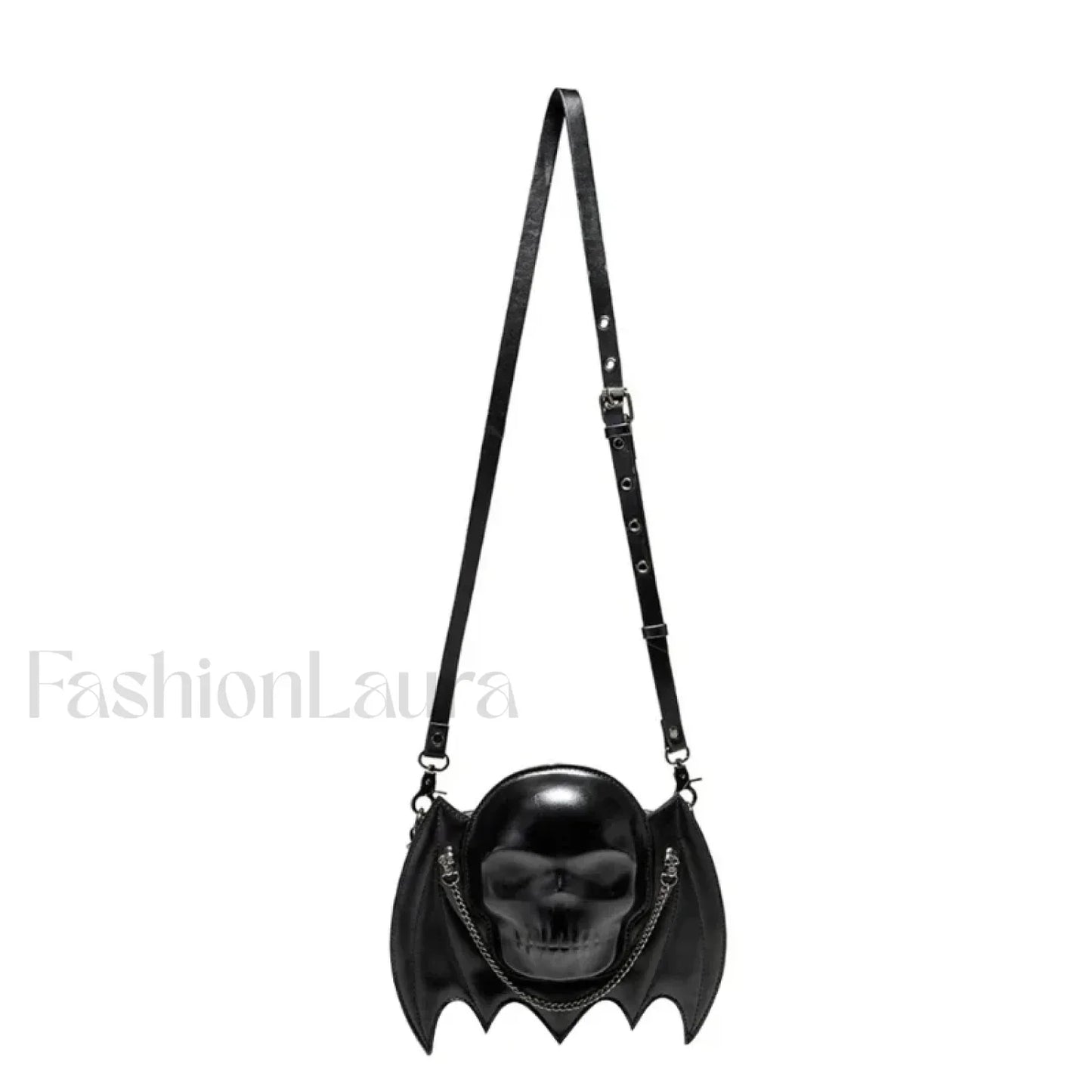 Alternative Skull Shaped Gothic Bat Wing Metal Chain Shoulder Bag