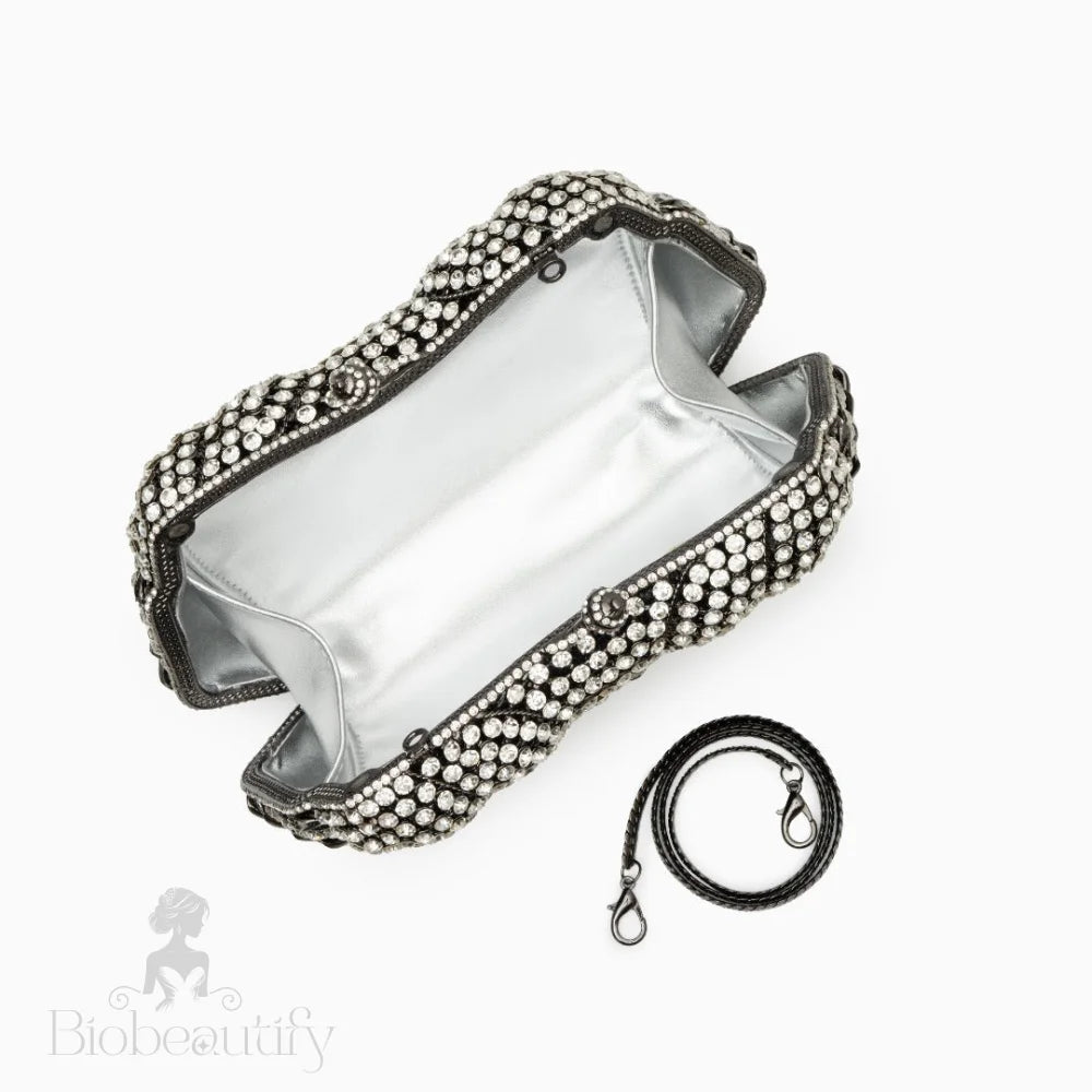 Alyssa Rhinestone Clutch - White