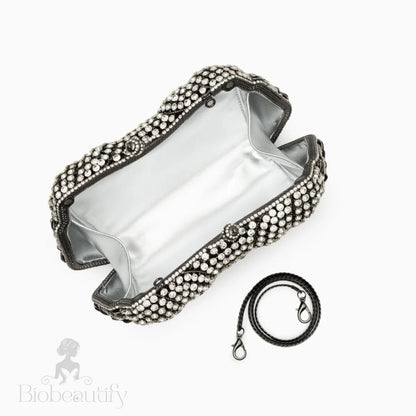 Alyssa Rhinestone Clutch - White