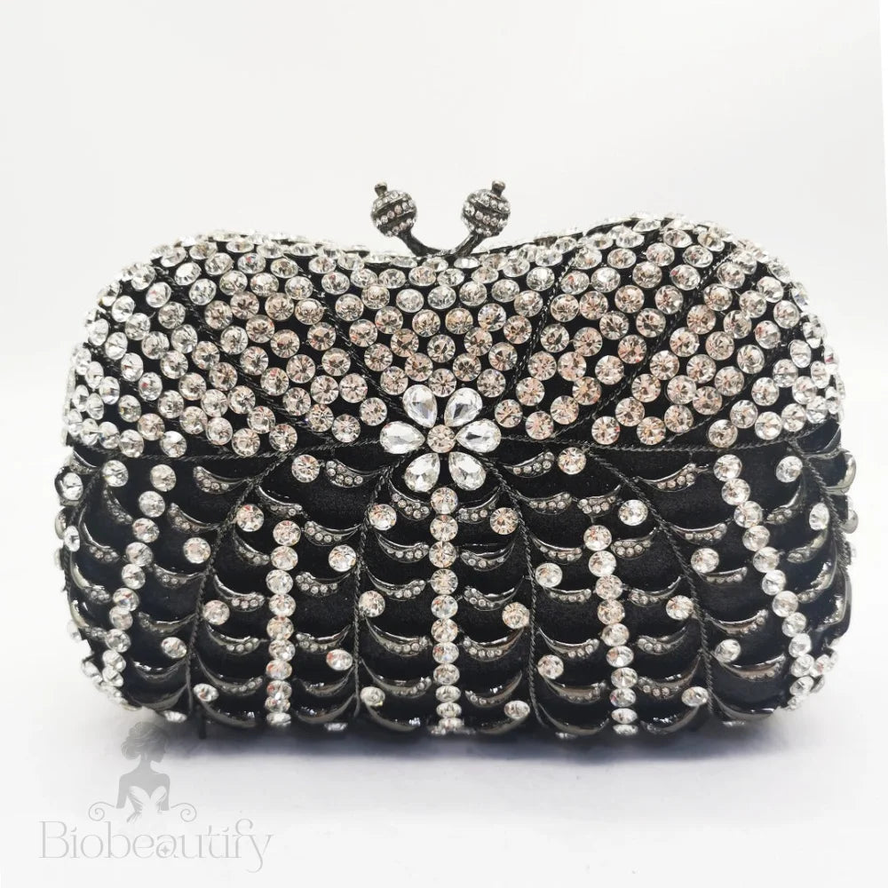 Alyssa Rhinestone Clutch - White