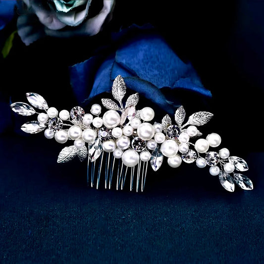 Amal Pearl Crystal Bridal Hair Comb