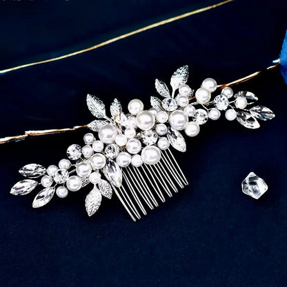 Amal Pearl Crystal Bridal Hair Comb