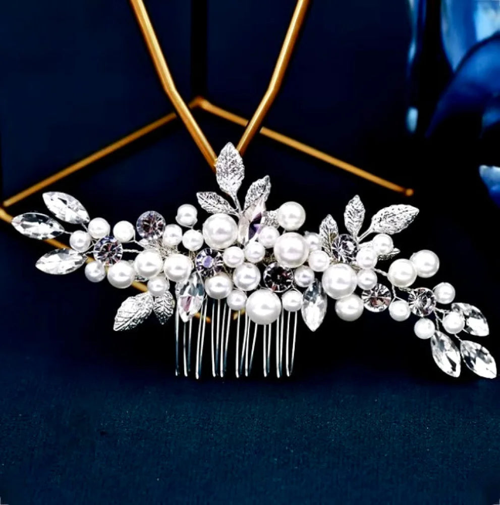 Amal Pearl Crystal Bridal Hair Comb