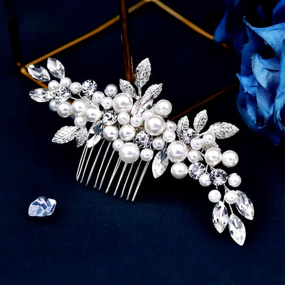 Amal Pearl Crystal Bridal Hair Comb