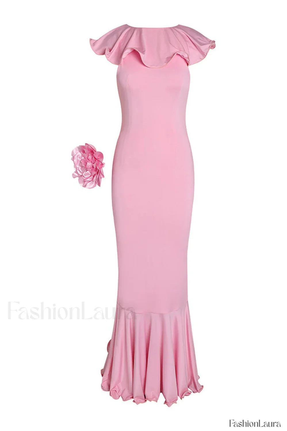 Amalie Ruffle Stylish Draped Maxi Dress