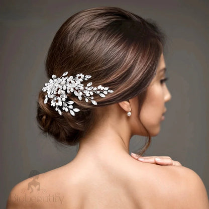 Amandalee Pearl Crystal Bridal Hair Comb