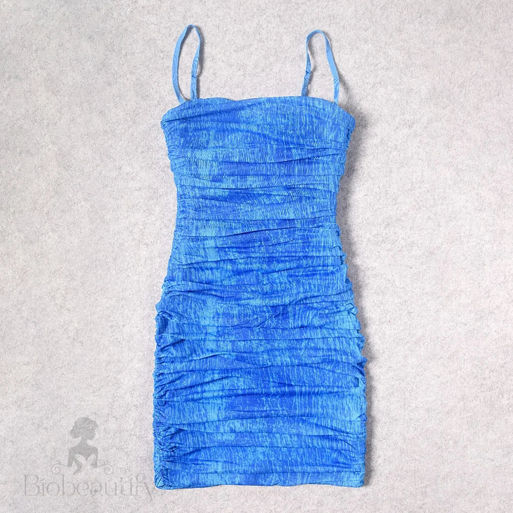 Amani Tie-Dye Ruched Mesh Dress